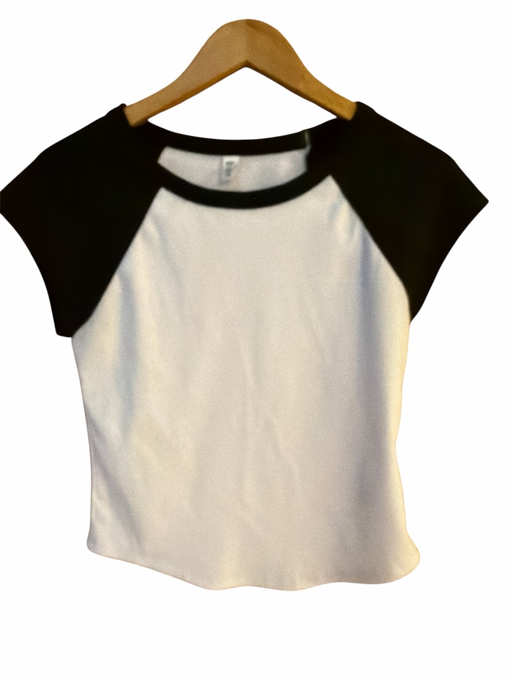 bp Black & White Raglan Short Sleeve Top